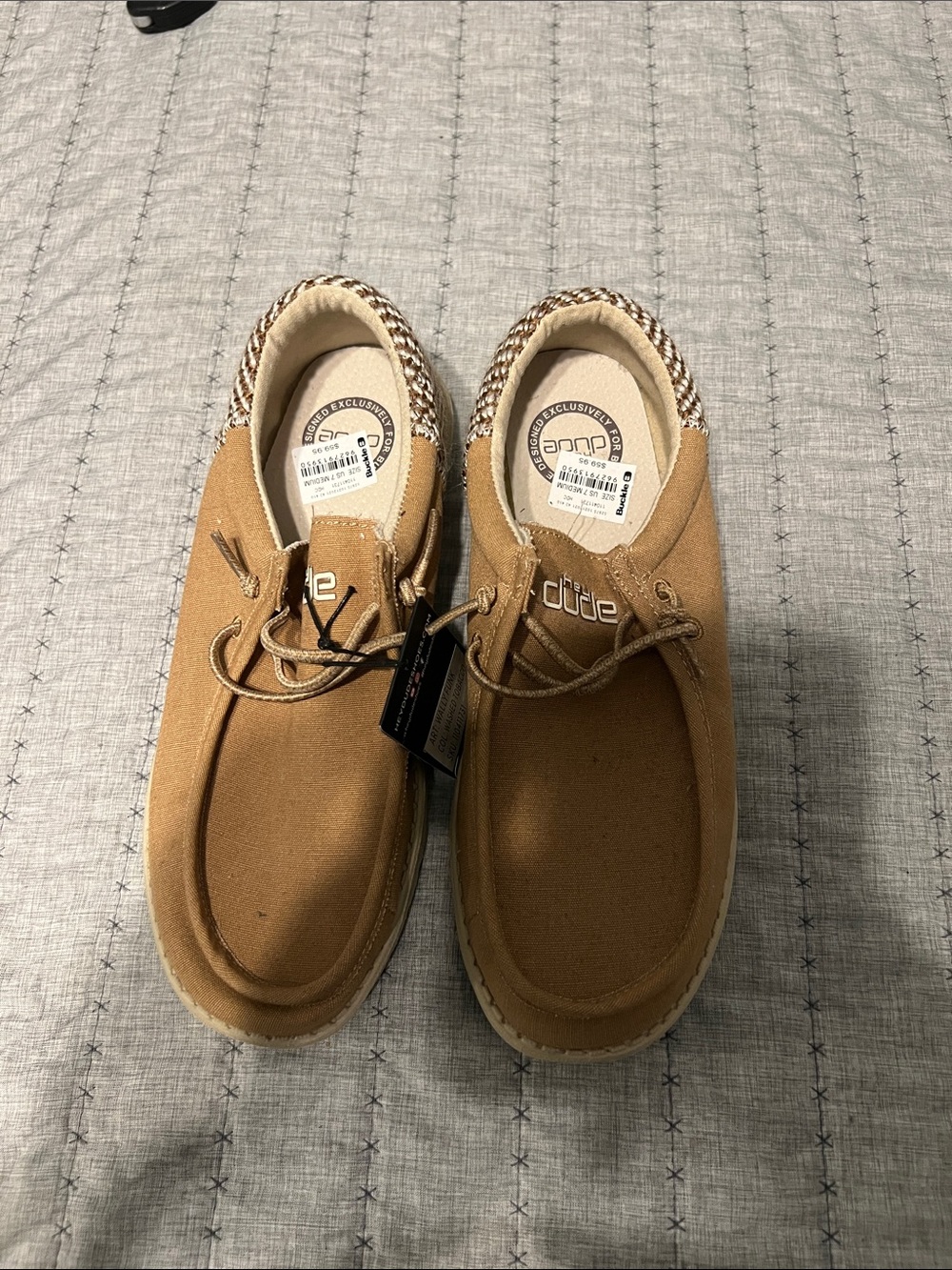 Hey Dude Men's Tan Canvas Casual Slip-On Shoes